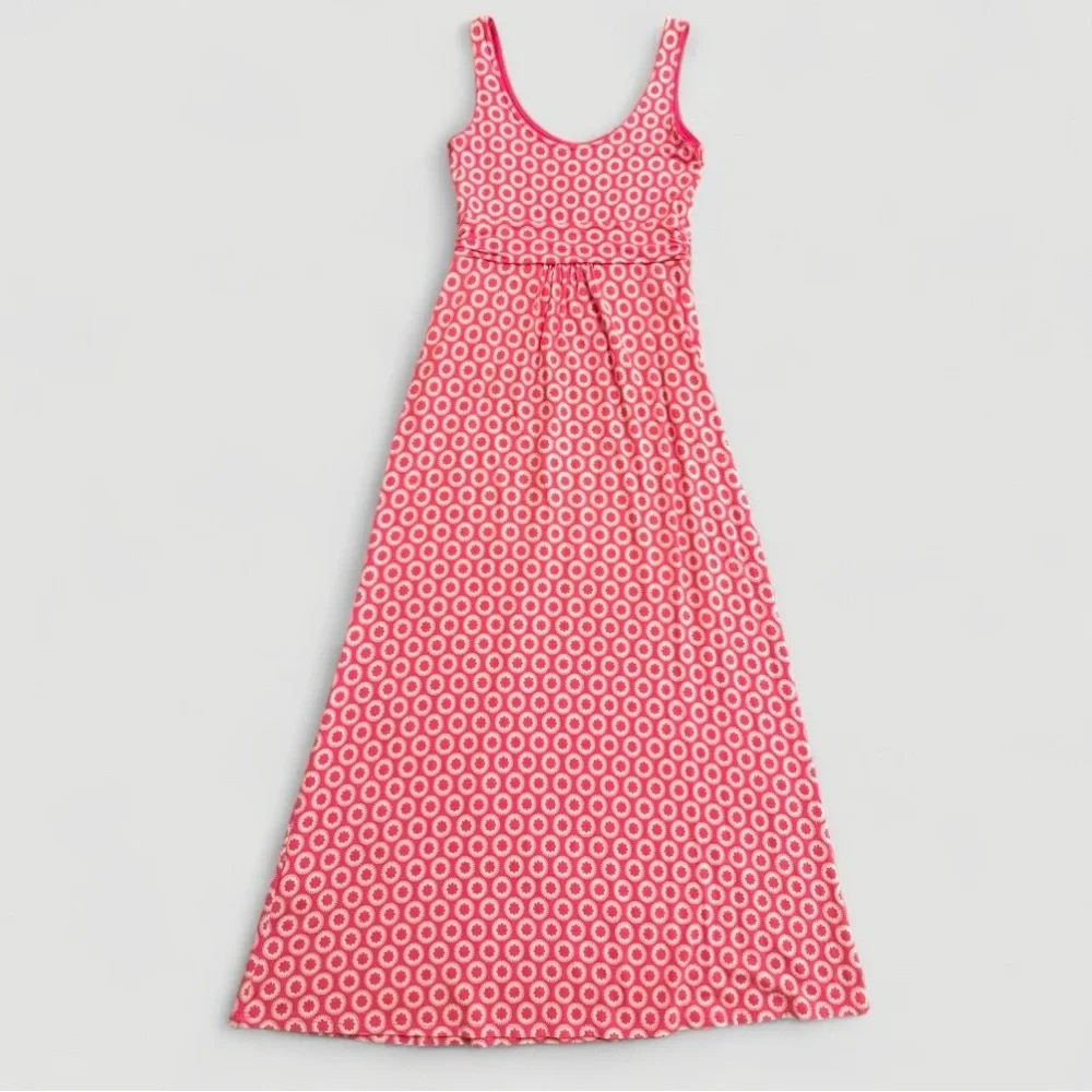 Boden Pink Geo Floral Print Jersey Maxi Dress with Pockets – US Size 4P - Picture 3 of 3